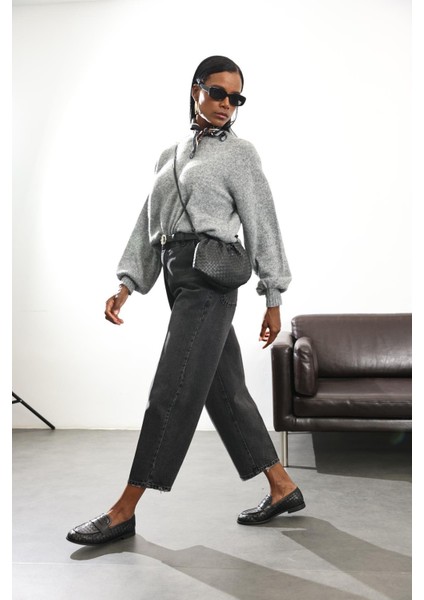 Füme Yüksek Bel Baggy Jean RM3004 indirimleri