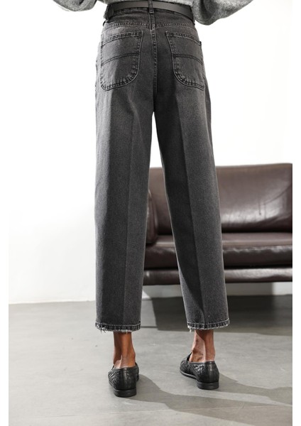 Füme Yüksek Bel Baggy Jean RM3004
