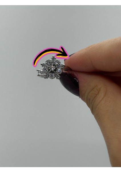 Gümüş Renkli Kar Tanesi Çelik Stres Yüzüğü