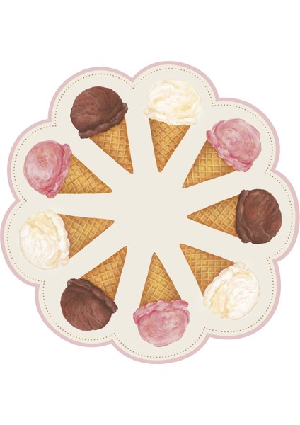 Die Cut Ice Cream Placemat 12 Sheets