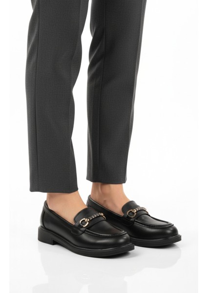 Siyah Cilt Kadın Casual Ayakkabı 572441 Z