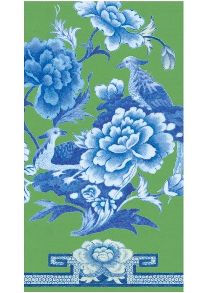 Green And Blue Plate Guest Towel Napkins 15 Per Package