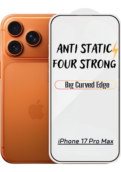 iPhone 17 Pro Max Anti-Static 3D Toz Tutmayan Kırılmaz Ekran Koruyucu