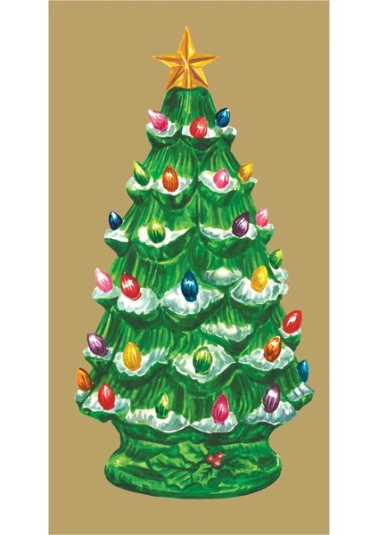 Vintage Christmas Tree Cocktail Napkin Pack Of 20