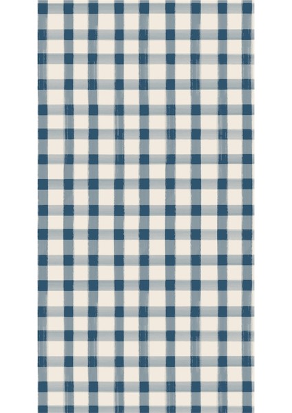 Navy Painted Check Guest Napkins Pack Of 16