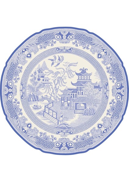 Die Cut Blue Willow Plate Placemat 12 Sheets