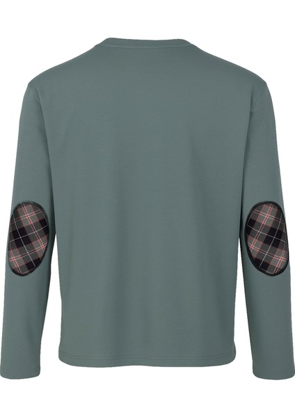 Erkek Pamuklu Uzun Kollu Yamalı Ekose Desenli Pijama Takımı modelleri