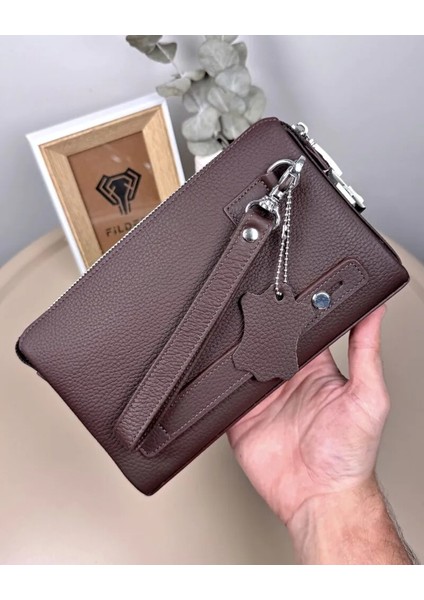 Hakiki Deri Şifreli Fermuarlı Erkek El Çantası 2105