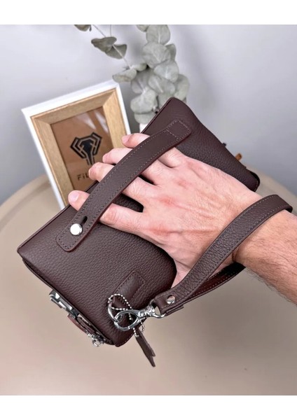 Hakiki Deri Şifreli Fermuarlı Erkek El Çantası 2105 fiyatları