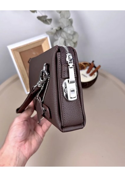 Hakiki Deri Şifreli Fermuarlı Erkek El Çantası 2105 modelleri