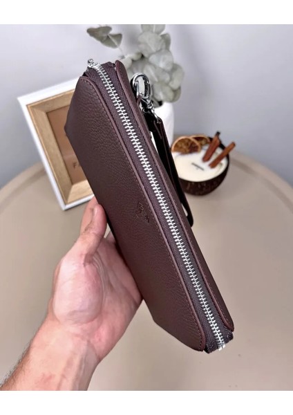 Hakiki Deri Şifreli Fermuarlı Erkek El Çantası 2105