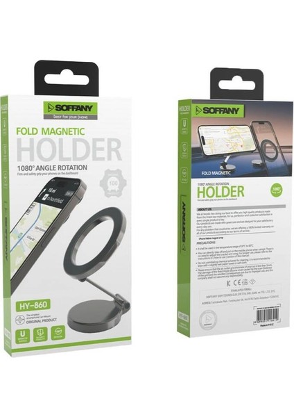 HY-860 360° Metal Torpido Üstü Magsafe Uyumlu Telefon Tutucu indirimleri