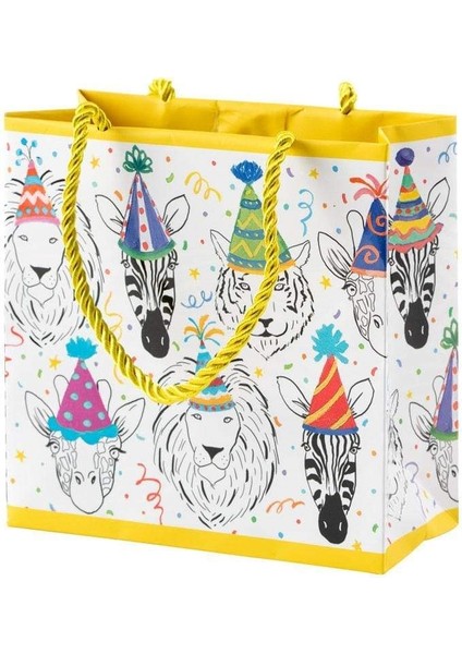 Safari Birthday Small Square Gift Bag - 1 Each