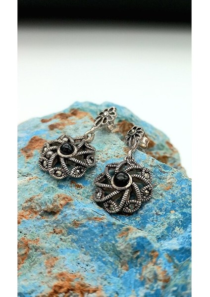 Oltu Taşlı Gümüş Küpe OTK0002