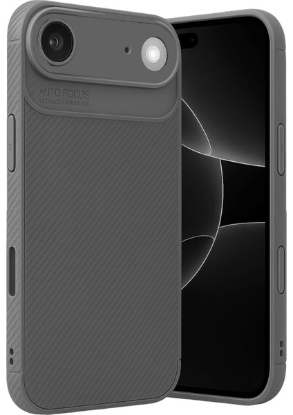 More-Tr Newface Apple Iphone 17 Air Auto Focus Karbon Kapak - Gri