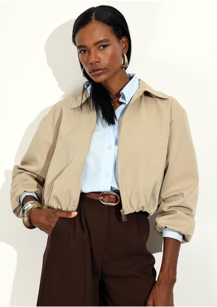 Bej Bomber Ceket 9616 modelleri