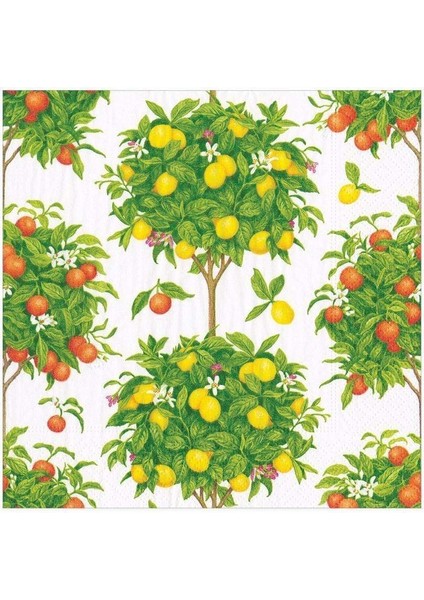 Citrus Topiaries Paper Luncheon Napkins In White 20 Per Package