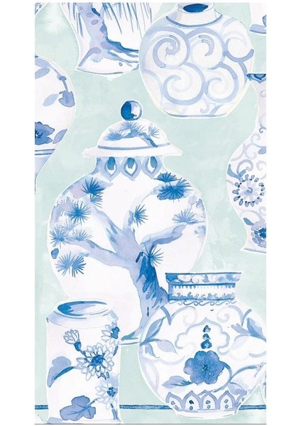 Glazed Porcelain Celadon Paper Linen Guest Towel Napkins 12 Per Package