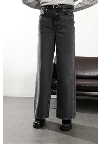 Füme Yüksek Bel Wide Leg Jean fırsatları