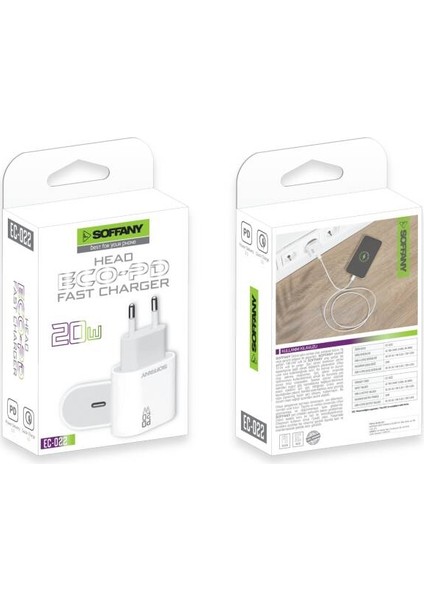 EC-022 20W PD USB-C Hızlı Şarj Adaptörü fırsatları