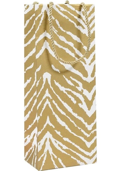 Go Wild Gold & White Wine & Bottle Gift Bag 1 Each