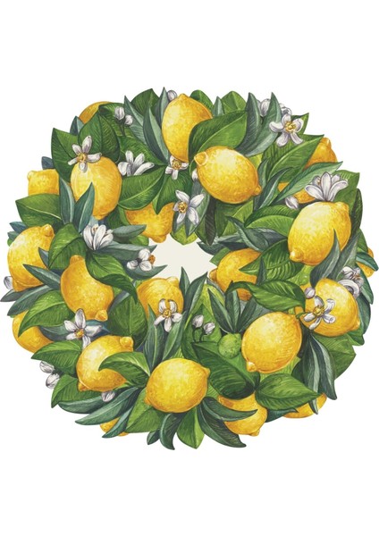 Die Cut Lemon Wreath Placemat - 12 Sheets