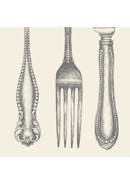 Classic Cutlery Cocktail Napkin - Pack Of 20