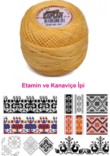 Kaplan Etamin ve Kanaviçe Ipi 8 No Kod/renk: 347 - fiyatları