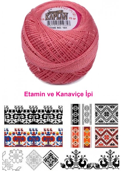 Kaplan Etamin ve Kanaviçe Ipi 8 No Kod/renk: 101 - fiyatları