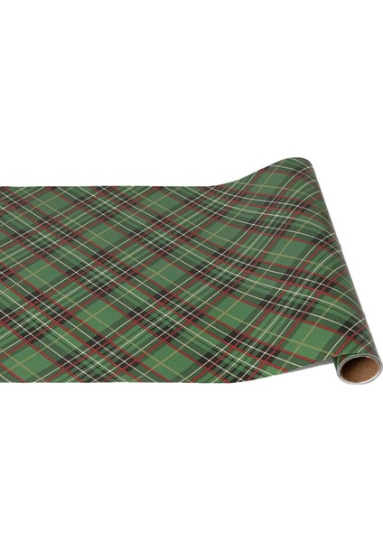 Green Plaid Runner - 20" x 25'