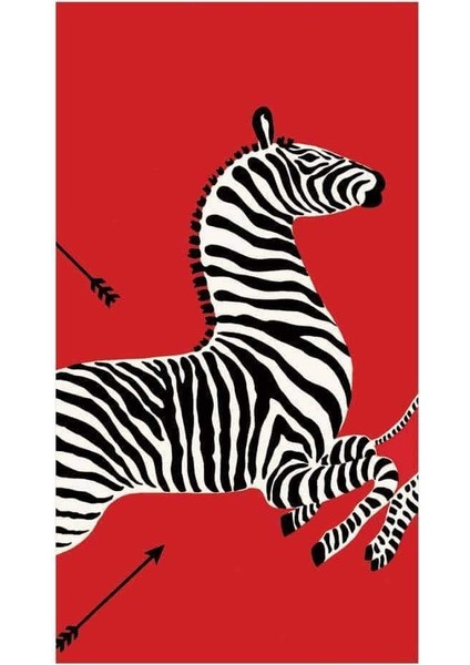 Zebras Paper Guest Towel Napkins In Red 15 Per Package