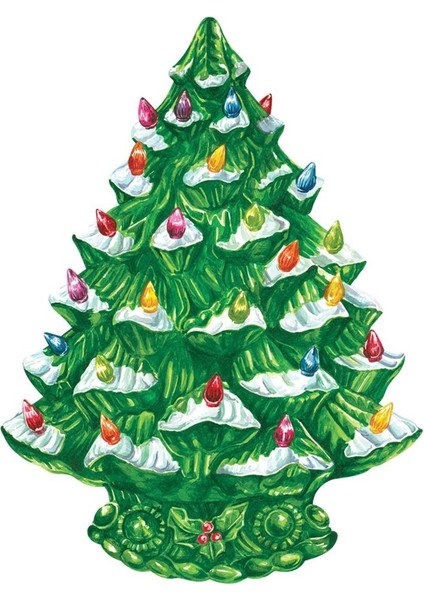Die Cut Vintage Christmas Tree Placemat - 12 Sheets