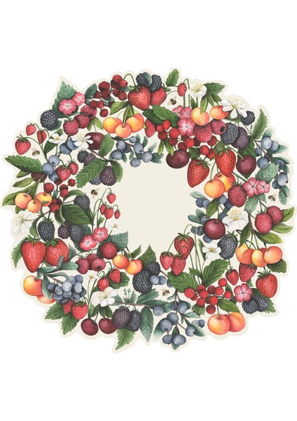 Die-Cut Berry Wreath Placemat 12 Sheets