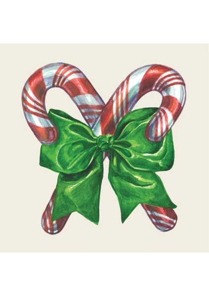 Candy Cane Cocktail Napkin - Pack Of 20