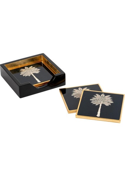 Tortoiseshell Set Of 4 Lacquer Coasters 4" Diameter