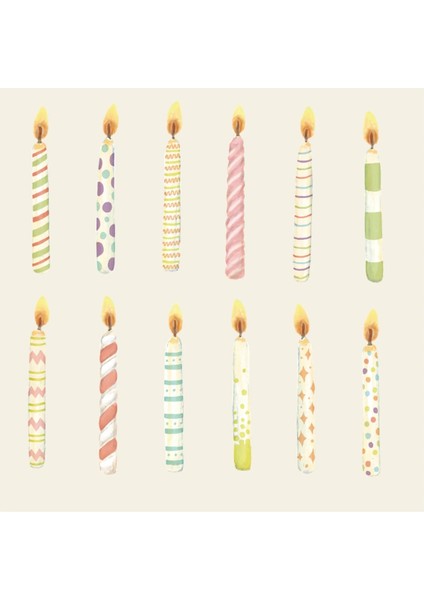 Birthday Candles Cocktail Napkin Pack Of 20