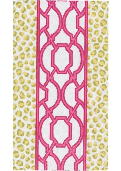 Knots And Spots Green & Fuchsia Guest Towel Napkins 15 Per Package