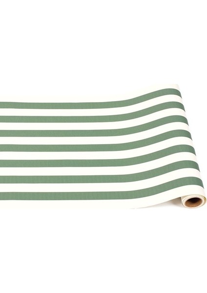 Dark Green Classic Stripe Runner - 20" x 25'