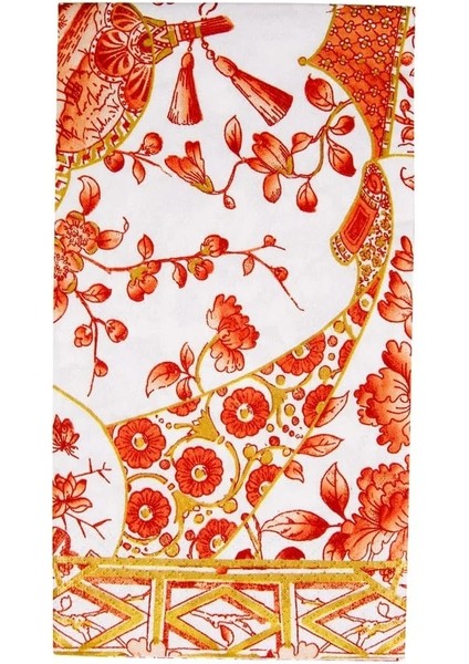 Gilded Porcelain Coral Guest Towel Napkins 15 Per Package