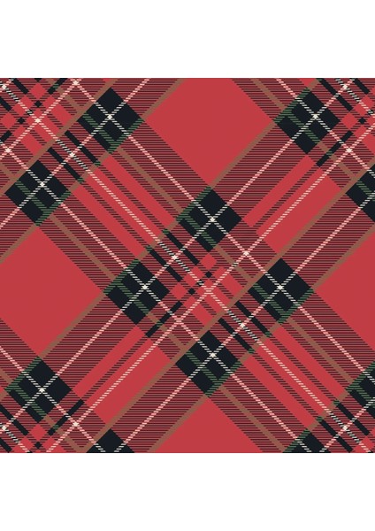 Red Plaid Cocktail Napkin Pack Of 20