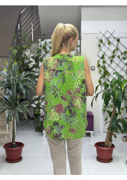 LS8819C Kolsuz Pamukketen Cepli Italyan Bluz Yeşil indirimleri