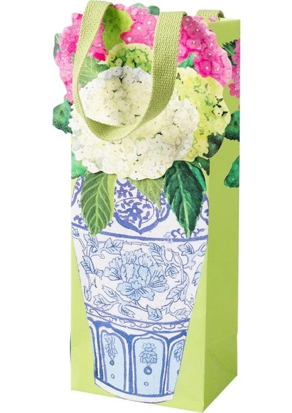 Hydrangea Summer Wine & Bottle Gift Bags 1 Each