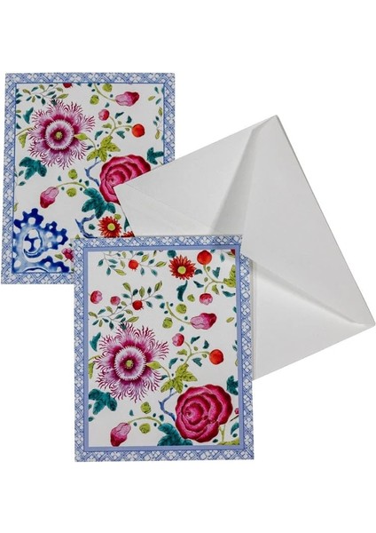 Floral Porcelain Assorted Boxed Note Cards 10 Note Cards & 10 Envelopes