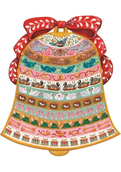 Die Cut Twelve Days Of Christmas Bell Placemat - 12 Sheets