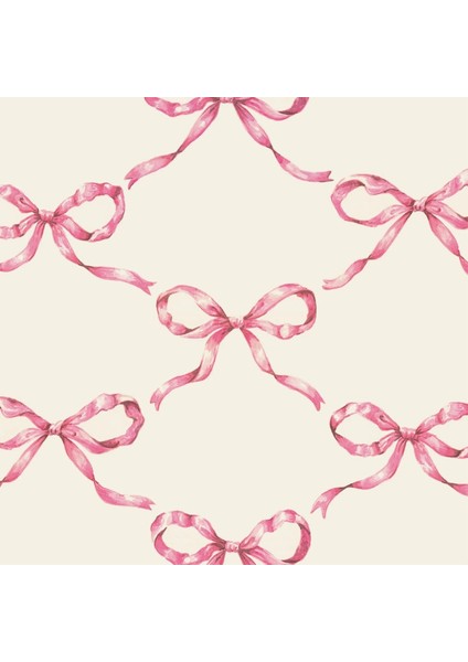 Pink Bow Lattice Cocktail Napkin Pack Of 20