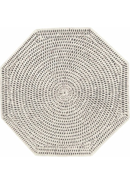 Rattan Octagonal Placemat In Cream 1 Placemat