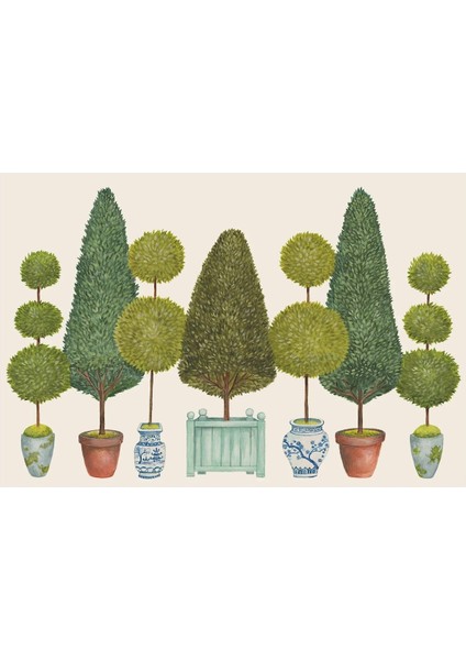 Topiary Garden Placemat- Pad Of 24 Sheets