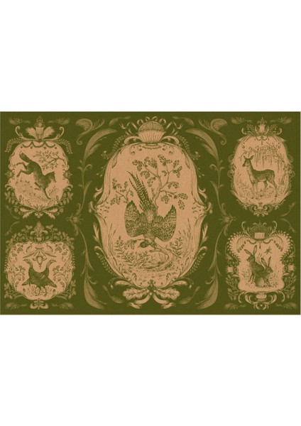 Moss Fable Toile Placemat - Pad Of 24 Seets