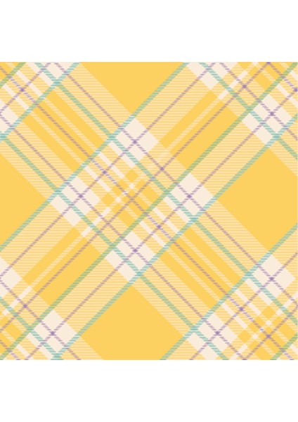 Yellow Plaid Cocktail Napkin Pack Of 20