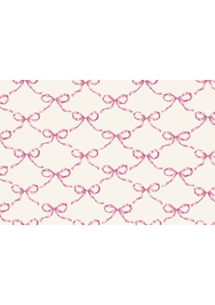 Pink Bow Lattice Placemat - Pad Of 24 Sheets
